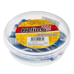 Виброхвост несъедоб. Minoga 3,75"/9.5 см Blue Sparkles & White 20шт. (HS-17-026-N-20) Helios, фото 2