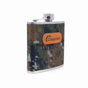 Фляжка "СЛЕДОПЫТ", в оплетке из oxford camo pixel, 180 мл, фото 2