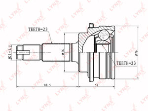 ШРУС наружный LYNXauto CO-7539. Для: TOYOTA Starlet 1.0-1.5D >99, фото 1