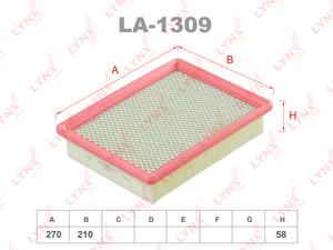 Фильтр воздушный LYNXauto LA-1309. Для SOLLERS Atlant 2.7 22>, фото 1