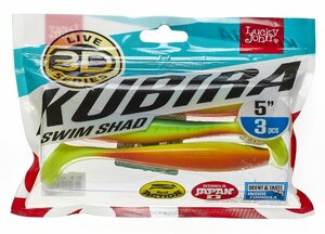 Виброхвосты LJ 3D Series KUBIRA SWIM SHAD 5,0in (12,50)/PG02 3шт., фото 3