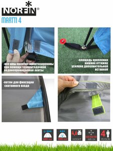 Палатка 4-х местная Norfin MARTTI 4 NFL, фото 6