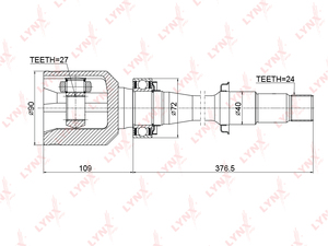 ШРУС внутренний LYNXauto CI-3722. Для: LEXUS ES200-330 98-18 / HS250h 09-18 / RX270 08-15, TOYOTA Windom 3.0 01-04 / Rav 4 III-IV 2.0d-3.5 06> / Previa III 3.5 06> / Highlander 2.7 08-14 / Estima II 3.0 00-05 / Camry(V30-70) 2.0-3.5 01> / AlpharD 3.5 08-1, фото 1