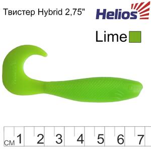 Твистер несъедоб. Hybrid 2,75"/7,0 см Lime 30шт. (HS-13-008-N-30) Helios (0), фото 3
