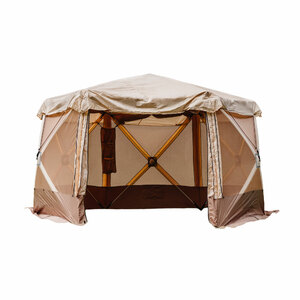 Шатер СЛЕДОПЫТ быстросборный, 6 стен, 3,35х3,85 м, h-2,25 м, S по полу 9,3 кв.м, цв. SANDSTORM, фото 4