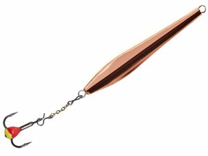 Блесна вертикальная зимняя Lucky John DOUBLE BLADE с цепочкой и тройником 45 мм GC блистер, фото 3
