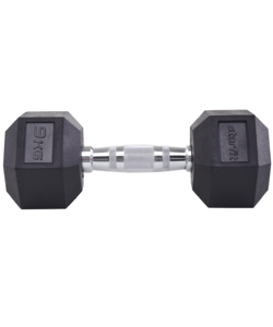 Гантель гексагональная Starfit DB-301 9 кг, обрезиненная, черный, фото 4