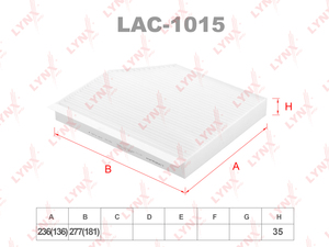 Фильтр салонный LYNXauto LAC-1015. Для: AUDI Ауди A4 07-15 / A5 07-17 / Q5(Ку5) 10>, фото 1