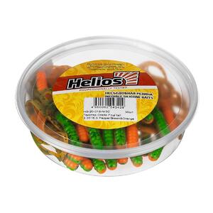 Твистер несъедоб. Credo Four tail 3,35"/8,5 см Pepper Green & Orange 30шт. (HS-20-018-N-30) Helios, фото 2