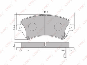 Колодки тормозные передние LYNXauto BD-7540. Для: Toyota, Тойота, Corolla(Корола)(UK) 1.4-2.0D 02-06/Corolla(Корола) Verso 1.4(UK) 1.4-2.0D 02-04., фото 2