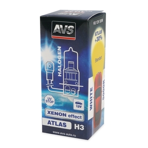 Галогенная автомобильная лампа AVS ATLAS, H3, 12 В, 55 Вт, 5000 К, цоколь PK22s, фото 4
