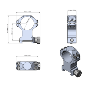 Кольца Vector Optics D26мм средние H32mm на винтах (XASR-2502P), фото 2