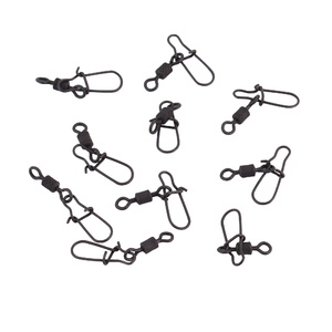 Вертлюг с застежкой Namazu Pro ROLLING RIBBED SWIVEL WITH NICE SNAP, цв. Carbon, р. 8, test-17 кг, к, фото 4