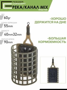 Кормушки фидер. FC M6 пласт. РЕКА/КАНАЛ 6шт. набор (короб. верс.), фото 5