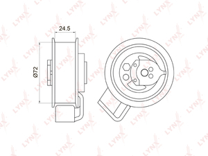 Ролик натяжной / ГРМ LYNXauto PB-1009. Для: AUDI Ауди A4 1.8-2.0 95-08 / A6 1.8-2.0 97-05, SKODA(Шкода) Superb(Суперб) 1.8 01-08, VW Фольксваген Passat(Пассат) 1.8-2.0 00-05, фото 1