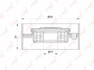 Ролик направляющий / приводной LYNXauto PB-7065. Для: LAND ROVER Discovery III-IV 2.7D 04> / Range Rover Sport I 2.7D 05-13, фото 1