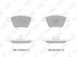 Колодки тормозные передние LYNXauto BD-7819. Для OPEL Опель Vectra(Вектра) C 2.8T 05>, SAAB СААБ 9-3 1.8-2.8T 02>, VOLVO Вольво 1.6-2.5T 06-12/S40 1.6-2.5T 05>, фото 1