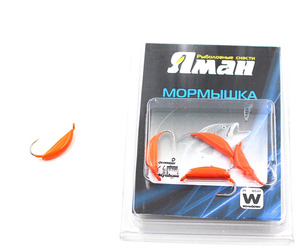 Мормышка вольф"ЯМАН"Супер банан с ушк, р.3,вес 0,90 цв.оранж.(уп.5 шт.), фото 2
