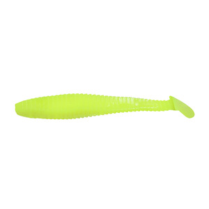 Виброхвост YAMAN PRO Flatter Shad, р.4 inch, цвет #02 - Chartreuse (уп. 5 шт.), фото 2
