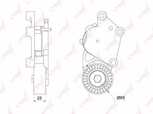 Натяжитель / приводной LYNXauto PT-3109. Для: CITROEN Berlingo(B9) 1.6D 08> / C2 1.4D-1.6D 03> / C3 I-II 1.4D-1.6D 02> / C4 Aircross 1.6D 12> / C4 I-II 1.6D 04> / C5 III 1.6D 08>, FORD C-Max I-II 1.5D-1.6D 07> / Fiesta VI 1.4D-1.6D 09> / Focus II-III 1.5D, фото 1