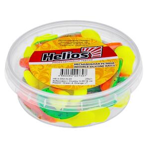 Виброхвост несъедоб. Chubby 3,55"/9 см Pepper Green & Orange LT 20шт. (HS-4-032-N-20) Helios, фото 2