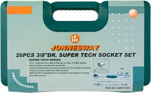 JONNESWAY S68H3126S Набор головок торцевых 3/8"DR Super Tech, 26 предметов, фото 4