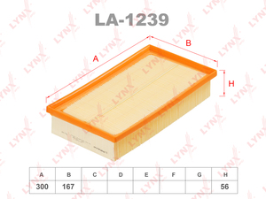 Фильтр воздушный LYNXauto LA-1239. Для: MERCEDES-BENZ E280-36AMG(W124) 92-97, фото 1