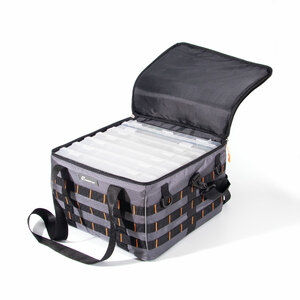 Сумка рыболовная СЛЕДОПЫТ Base Lure Bag XXL, 38х38х25 см, цв. серый + 7 коробок Luno 28/2/, фото 4