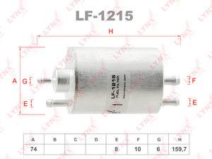 Фильтр топливный LYNXauto LF-1215. Для CHRYSLER Крайслер Crossfire 3.2 03-08, MERCEDES-BENZ МЕРСЕДЕС-БЕНС C180-C55(W202-W203) 97-08/CLC160-200(CL203) 08-11/CLK200-55(W208-209) E240-55(W210) 97-03/S280-63(W220) 97-05/SL280-55(R129/R230) 98-12/G320-55(W463), фото 1