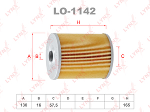 Фильтр масляный LYNXauto LO-1142. Для NISSAN Ниссан Truck UD 90-97, фото 1