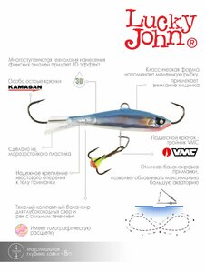 Балансир Lucky John NORDIC 4 + тр. 40мм/15H блистер, фото 6