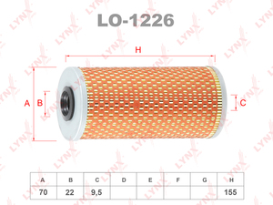 Фильтр масляный LYNXauto LO-1226. Для: MERCEDES-BENZ E420-500(W124) 91-95 / E420-500(W210) 96-97 / S400-500(W140) 91-98, фото 1