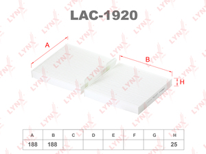 Фильтр салонный (комплект 2 шт.) LYNXauto LAC-1920. Для: BMW БМВ X3(F25) 10> / X4(F26) 13>, фото 1