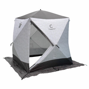 Палатка зимняя куб СЛЕДОПЫТ Premium 1,8х1,8 м, S по полу 3,2 кв.м, 3 слоя, цвет Arctic Camo/серый, фото 7