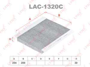 Фильтр салонный угольный LYNXauto LAC-1320C. Для CITROEN Ситроен Xsara/Picasso(Пикассо) 98-12, фото 1
