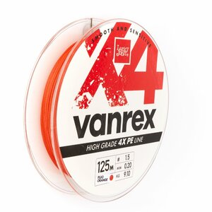 Леска плетёная Lucky John Vanrex х4 BRAID Fluo Orange 125/020, фото 4