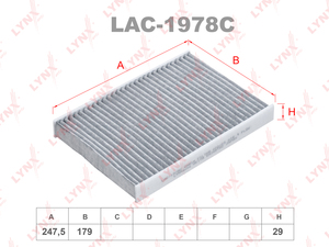 Фильтр салонный угольный LYNXauto LAC-1978C. Для LEXUS Лексус LS 17>, фото 1