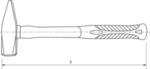 Thorvik PHH001 Молоток слесарный с фиберглассовой рукояткой, 1000 гр., фото 2