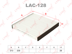 Фильтр салонный LYNXauto LAC-128. Для: TOYOTA Тойота Crown(Кроун) 00-03/Celsior 00-04/Soarer 01-05/Mark 00-04, LEXUS ЛЕКСУС SC 01> / GS 00-03/LS 00> / RX 00-03, фото 1