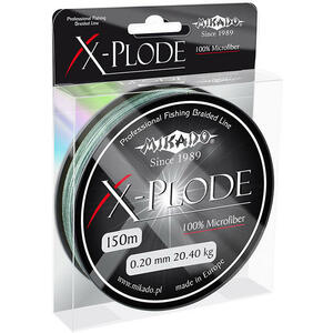 Плетеный шнур Mikado X-PLODE 0,25 green (150 м) - 28.50 кг., фото 1