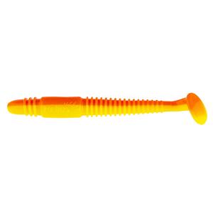 Виброхвост несъедоб. Minoga 3,75"/9.5 см Orange & Yellow 20шт. (HS-17-015-N-20) Helios, фото 2