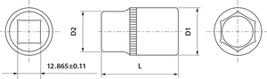 Thorvik FS01230 Головка торцевая 1/2"DR, 30 мм, фото 2