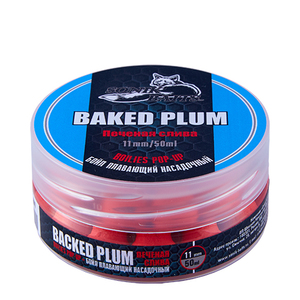 Бойлы насадочные плавающие Sonik Baits BAKED PLUM Fluo Pop-ups 14мм 90мл (Печеная слива), фото 1