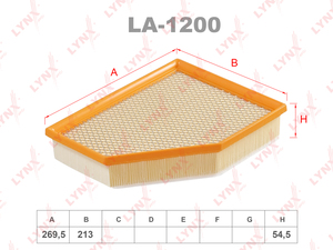 Фильтр воздушный LYNXauto LA-1200. Для BMW БМВ 5(G30/F90) 17>/7(G11/G12) 3.0 16-20/X3(G01/F97) 3.0 16>/X4(G02/F98) 3.0 18>/X5(G05/F95) 3.0 18-23/X6(G06/F96) 3.0 19-23/X7(G07) 3.0 19>, фото 1