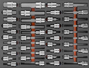 Ombra OMT42STE Набор насадок торцевых 1/2" DR со вставками-битами в EVA ложементе 280х375 мм, 42 предмета, фото 1