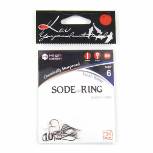 Крючок KOI "SODE-RING", размер 6 (INT)/10 (AS), цвет BN (10 шт.), фото 5