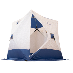 Палатка зимняя куб СЛЕДОПЫТ 1,5 х1,5 м, Oxford 210D PU 1000, S по полу 2,2 кв.м, цвет синий/белый с принтом, фото 9