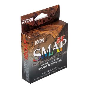 Шнур SMAP PE8X-100M 6.0# Multi Colour 0,405мм Ryobi, фото 3