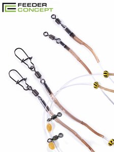 Оснастка фидер. FC FEEDER-GUM прозр. нить 40см 120г 2шт., фото 4