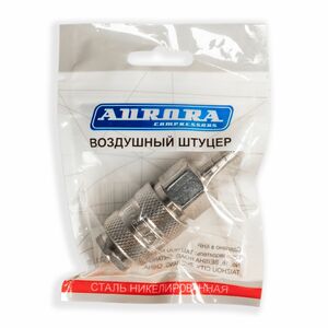 Быстросъёмный штуцер Aurora «мама», ёлочка под шланг 6 мм, никелированная сталь, 1 шт., фото 2